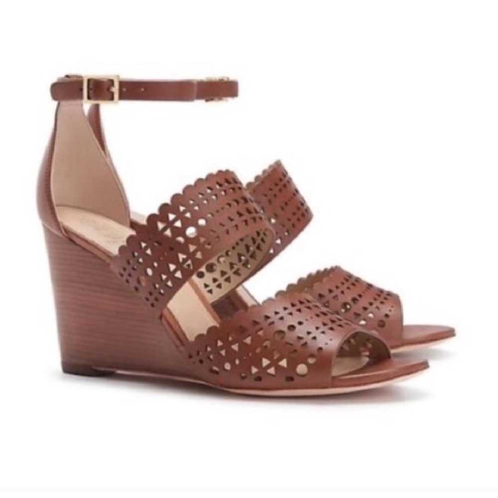 NIB Tory Burch Sandals Perforated Gladiator Wedge